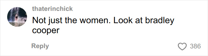 Comment on social media saying not just the women, look at Bradley Cooper, sparking debate on Hollywood actresses looking identical.