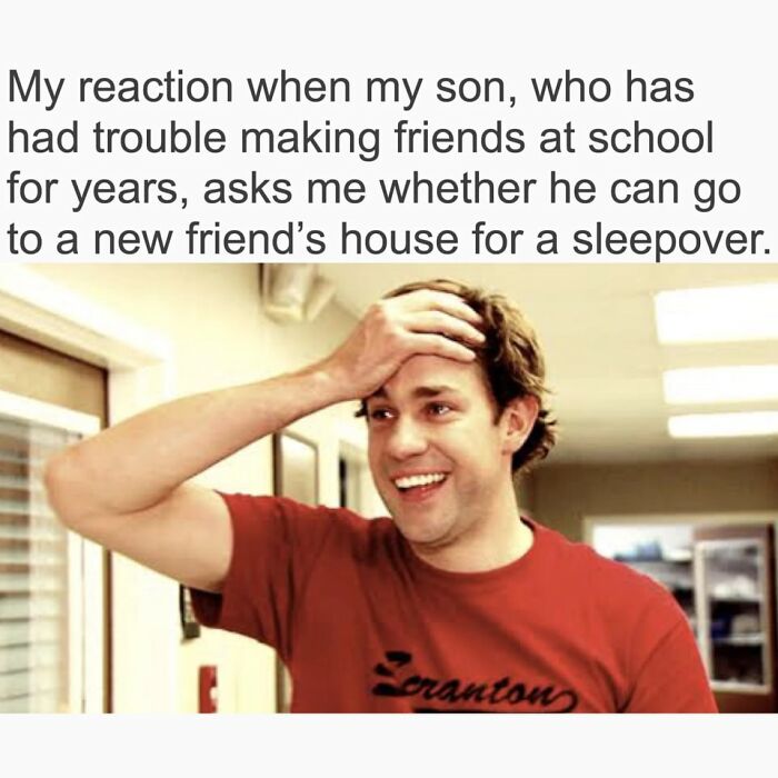 Man smiling with hand on forehead, expressing happiness and relief, representing sweet and wholesome moments.