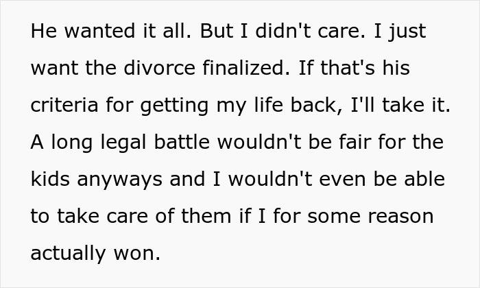 Text excerpt about divorce and family struggles, reflecting a mom&rsquo;s challenges during a difficult time with her kids.