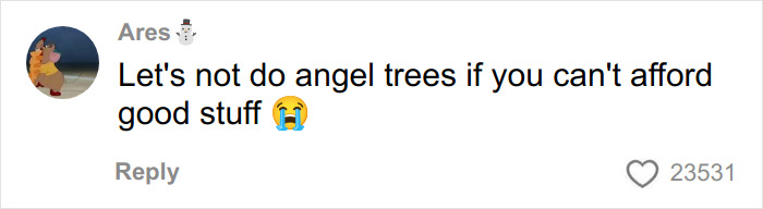 Woman receiving backlash online after buying dollar store items for child&rsquo;s Angel Tree gift haul, sparking controversy in comments.