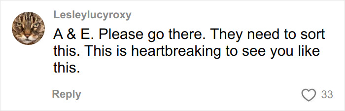 Comment by user Lesleylucyroxy expressing concern and urging A&E to intervene in a heartbreaking case. Comment by user Lesleylucyroxy expressing concern and urging A&E to intervene in a heartbreaking case.