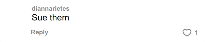 Comment on social media post reading "Sue them," expressing support for woman who got veneers in Turkey and experienced nose collapse. Comment on social media post reading "Sue them," expressing support for woman who got veneers in Turkey and experienced nose collapse.