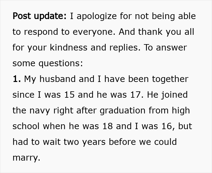 Text excerpt from a woman refusing to move again after decades relocating for her husband's career, explaining their early relationship.