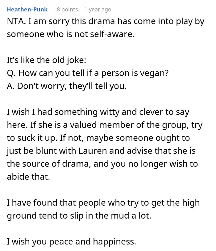 Commenter discussing drama caused by a mother-in-law trying to turn daughter-in-law&rsquo;s pregnancy emergency into Facebook likes.