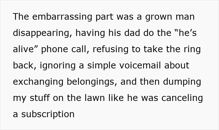 Text about adult man breaks off engagement via dad, girlfriend embarrassed as he abandons her belongings on lawn