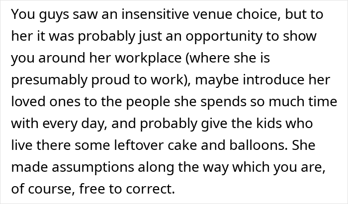 Text about a mother-in-law throwing a tantrum after her inappropriate baby shower idea was rejected.