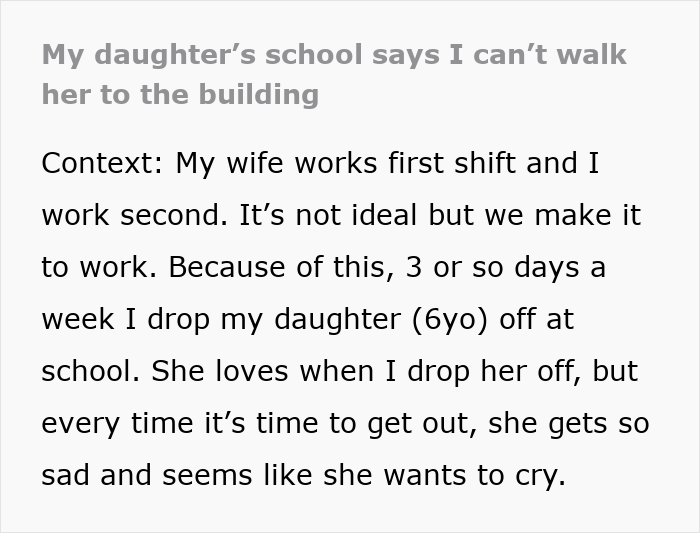 School Bans Dad From Walking Daughter To Door Because Karen Mom Felt Uncomfortable