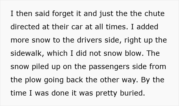 Snowing neighbors illegally parked car by piling snow on drivers and passengers side near the sidewalk and plow area. Snowing neighbors illegally parked car by piling snow on drivers and passengers side near the sidewalk and plow area.