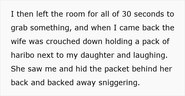 Woman furious as BIL and his wife laugh, crouched holding candy beside her 2-year-old daughter