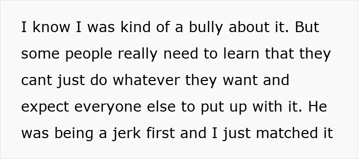 Text excerpt showing a rider calling out a loud teen on a crowded metro for disruptive behavior and taking a seat.