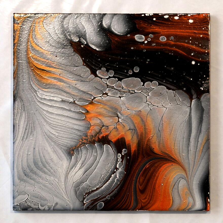 Fluffy Clouds & Final Reveal | Feathery Straight Acrylic Pour Experiment Fluffy Clouds & Final Reveal | Feathery Straight Acrylic Pour Experiment