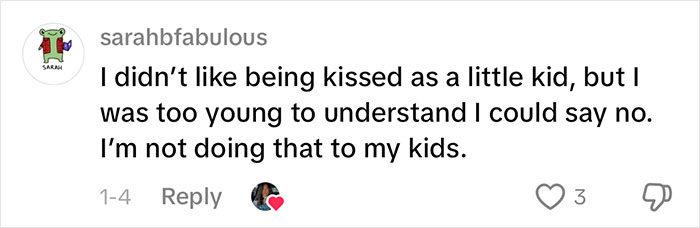 Social media comment about a woman&rsquo;s gentle reminder for grandma to not kiss her baby sparking viral discussion.