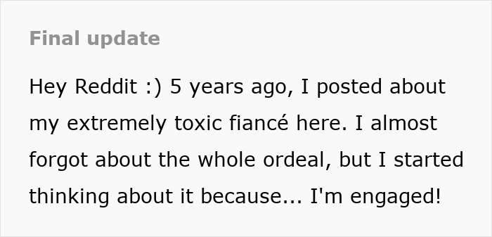 Text excerpt about a fiancée regaining confidence with medicine after hitting rock bottom and facing demands to stop taking them. Text excerpt about a fiancée regaining confidence with medicine after hitting rock bottom and facing demands to stop taking them.