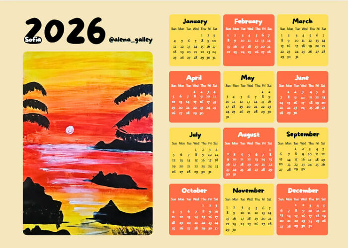 I’m An Art Teacher, And For New Year’s I Wanted My Students To Feel Like Real Artists - So I Turned Their Drawings Into Wall Calendars