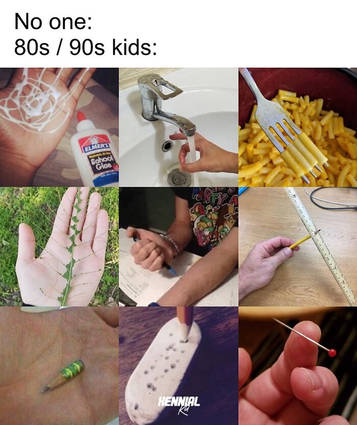 Collage of nostalgic activities and objects that might make Xenials go on a nostalgic trip down memory lane.
