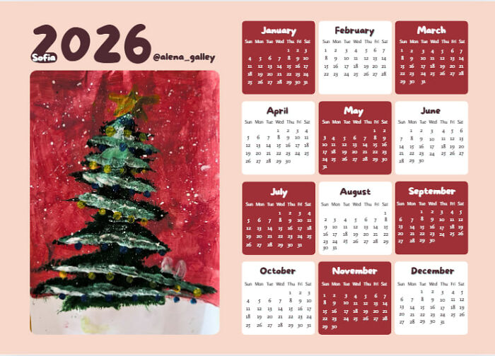 I’m An Art Teacher, And For New Year’s I Wanted My Students To Feel Like Real Artists - So I Turned Their Drawings Into Wall Calendars