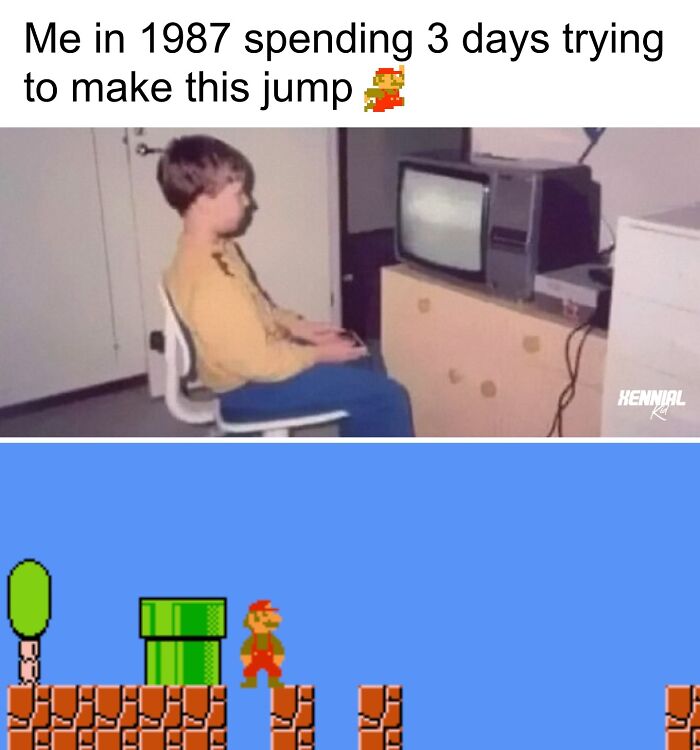 Young boy in 1987 focused on playing classic video games, sparking xenials nostalgic trip down memory lane.