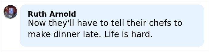 Comment from Ruth Arnold about Critics Choice Awards disappointing food, highlighting chefs needing to make dinner later.
