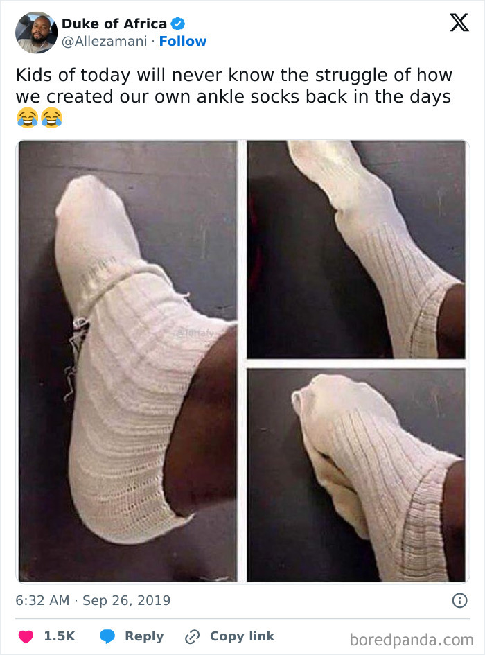 Ankle socks folded down to create a shorter sock style, evoking nostalgic memories for xenials.