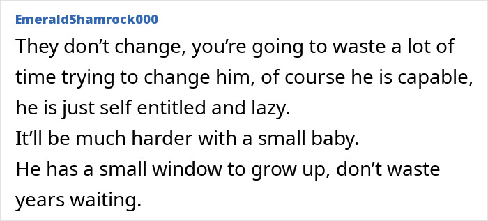 Text comment on a social media post discussing a man eating his pregnant partner&rsquo;s craving treat and its impact on their relationship.