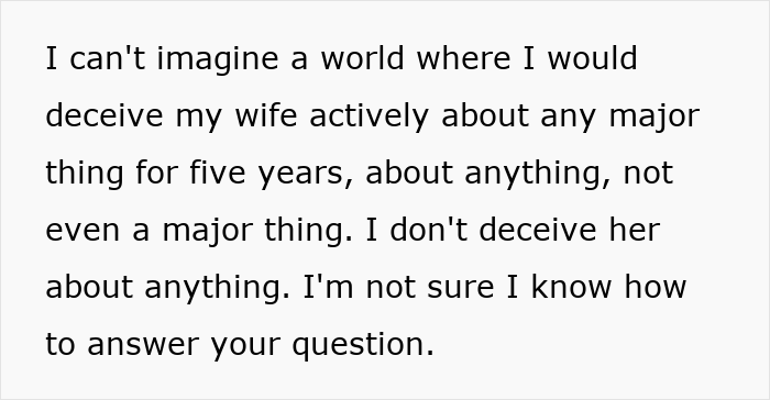 Man explaining never deceiving his wife about finances during an interview about hiding real net worth and financial advice.