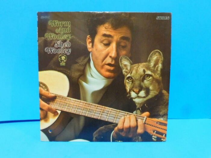 Album cover featuring a man playing guitar next to a puma, an example of hilariously bad album covers sold.