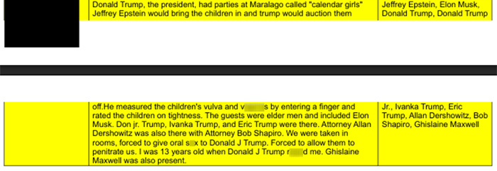 13-year-old Epstein victim alleges Trump forced her into acts, new files reveal details of a***e and key individuals involved.