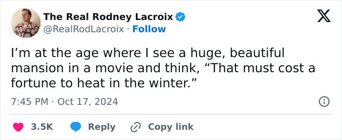 Tweet about the relatable humor dads and husbands find in everyday thoughts on home expenses and life changes.