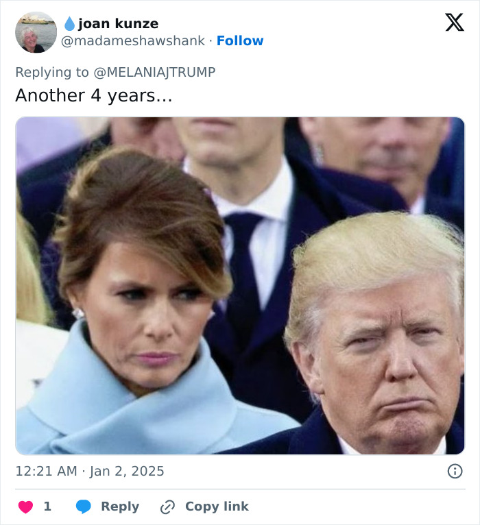 Melania Trump with serious expression next to Donald Trump, highlighting body language at Mar-a-Lago event.