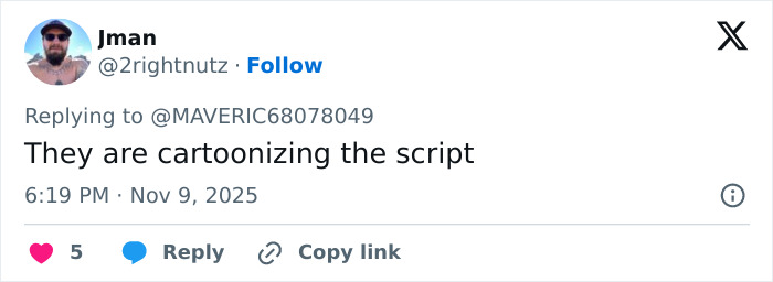 Screenshot of tweet by Jman @2rightnutz reading They are cartoonizing the script; Simpsons 2026 predictions