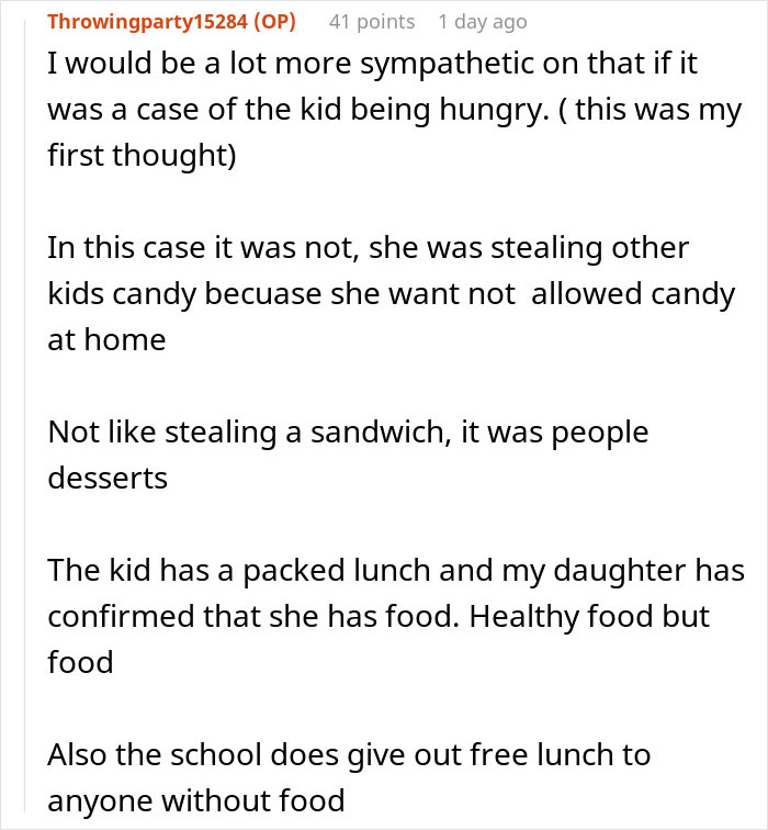 Screenshot of Reddit comments about a child taking candy, with parent wonders whether to make daughter attend birthday Screenshot of Reddit comments about a child taking candy, with parent wonders whether to make daughter attend birthday