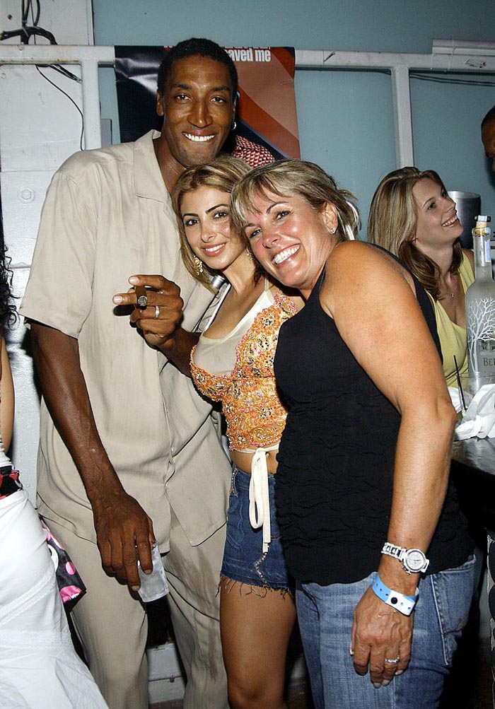 Larsa Pippen at a social event with friends, showcasing her plastic surgery transformation over time.