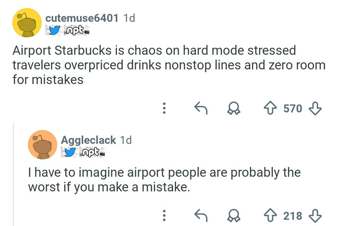 Airport baristas face nonstop lines, stressed travelers, overpriced drinks, and high pressure with no room for errors.
