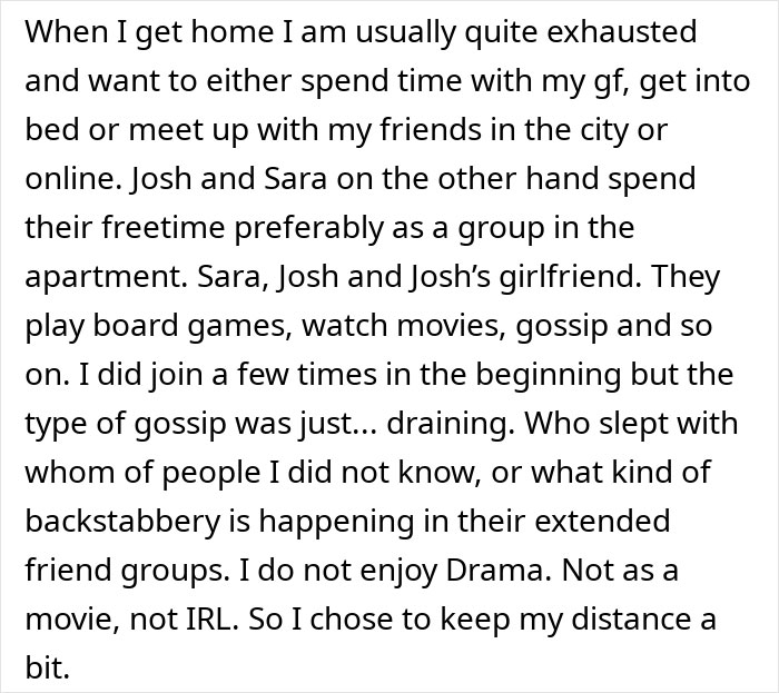 Man refusing to pay for a hotel to help his roommate lie to her conservative family about their stay.