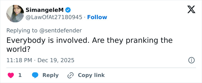 Tweet by SimangeleM questioning if the world is being pranked, relating to Michael Jackson’s chilling thoughts on children. Tweet by SimangeleM questioning if the world is being pranked, relating to Michael Jackson’s chilling thoughts on children.