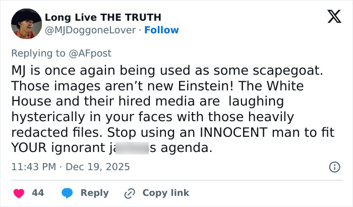 Tweet criticizing media narratives about Michael Jackson amid Epstein files mentioning children and secret tapes. Tweet criticizing media narratives about Michael Jackson amid Epstein files mentioning children and secret tapes.