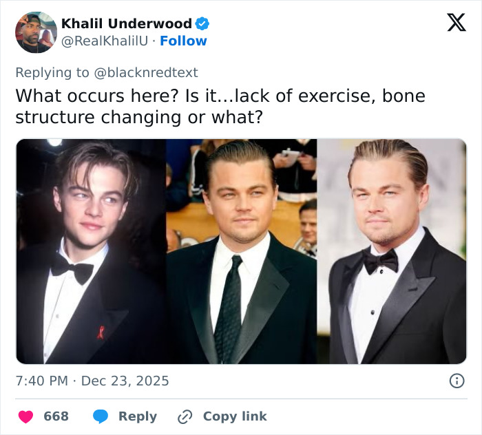 2000s teen heartthrob with changing appearance over the years wearing tuxedos at different events