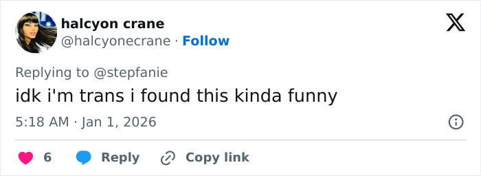 User comment on social media reacting to Amy Sedaris transphobic jab during CNN&rsquo;s New Year's Eve broadcast.