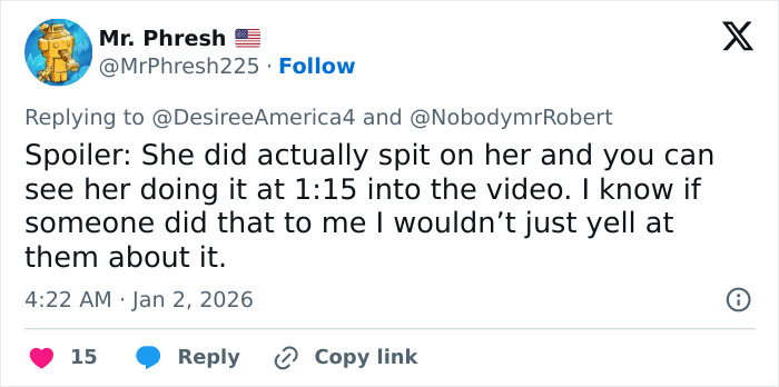 Twitter user commenting on viral Red Rock Canyon incident involving the first Karen of 2026 blocking tourist&rsquo;s shot.