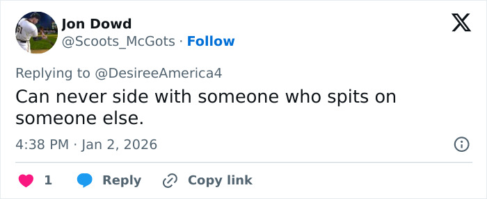 Screenshot of a tweet from Jon Dowd reacting to a viral Red Rock Canyon incident involving the first Karen of 2026.