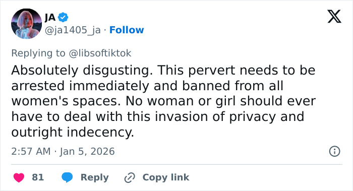 Tweet expressing outrage over a Planet Fitness bathroom incident sparking transphobic and gender locker room policy debates. Tweet expressing outrage over a Planet Fitness bathroom incident sparking transphobic and gender locker room policy debates.