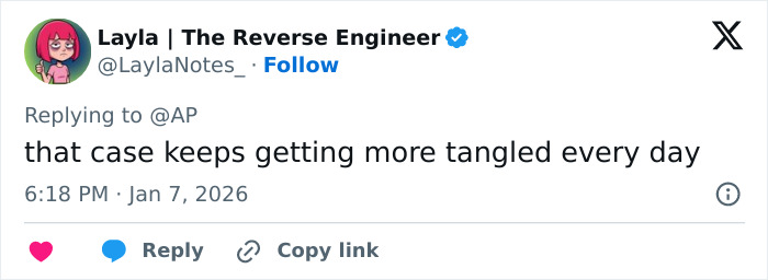 Tweet screenshot by Layla noting the Nick Reiner family breaking silence after lawyer suddenly quits the case.