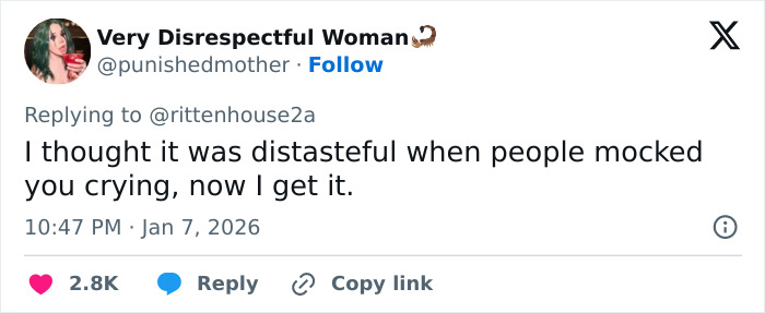 Screenshot of a tweet reacting to Kyle Rittenhouse&rsquo;s response to the ICE slaying in Minneapolis.