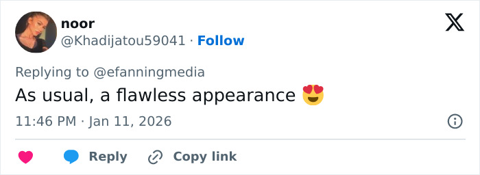 Elle Fanning at Golden Globes with electric head look, sparking divided fan reactions on social media.