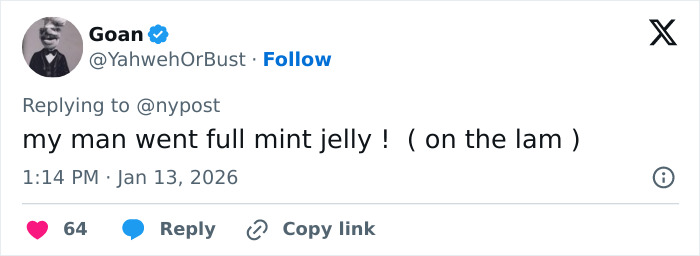 Screenshot of a tweet mentioning a man on the lam, related to US Marshals manhunt for West Wing star Timothy Busfield.