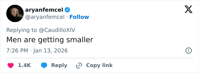 Screenshot of a tweet mentioning women are getting bigger, related to Elle Fanning height at Golden Globes discussion.