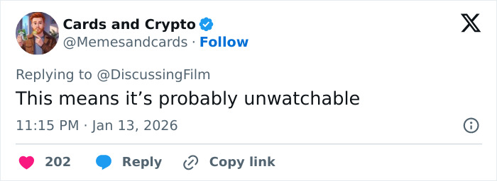Screenshot of a tweet reacting to a Knight of the Seven Kingdoms Rotten Tomatoes rating amid divided fan reviews.