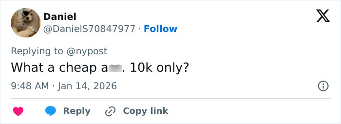 Tweet from user Daniel criticizing an ICE agent who turned millionaire via online fundraisers after attacking Renee Good.