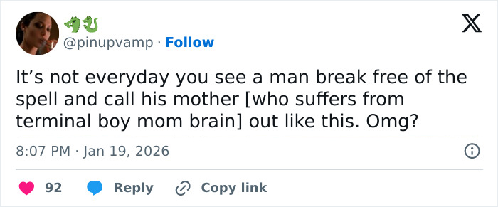 Screenshot of a social media post reacting to Brooklyn Beckham amid family feud and criticism of being out of touch.