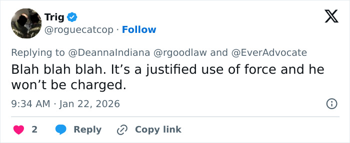 Tweet discussing the autopsy released by Renee Good&rsquo;s family revealing new details of her final moments.